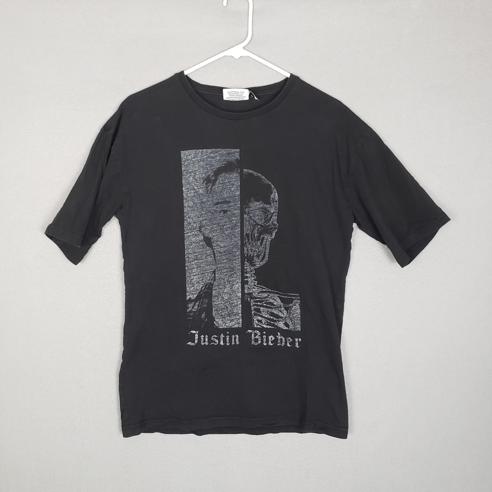 Justin Bieber 2016 Purpose Tour Skeleton Tee Shirt Black Music Merch Size XS